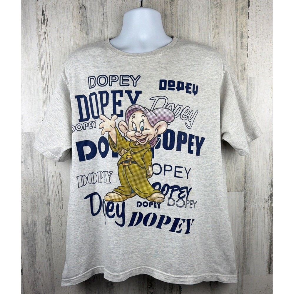 Vintage 90s Distressed Disney Classics Snow White Dopey T-Shirt 2XL (25”x28”)